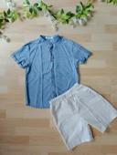 Ensemble Garçon été chemise bleu 10 ans