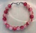 Bracelet avec perles en verre 8mm – Rouge Rose