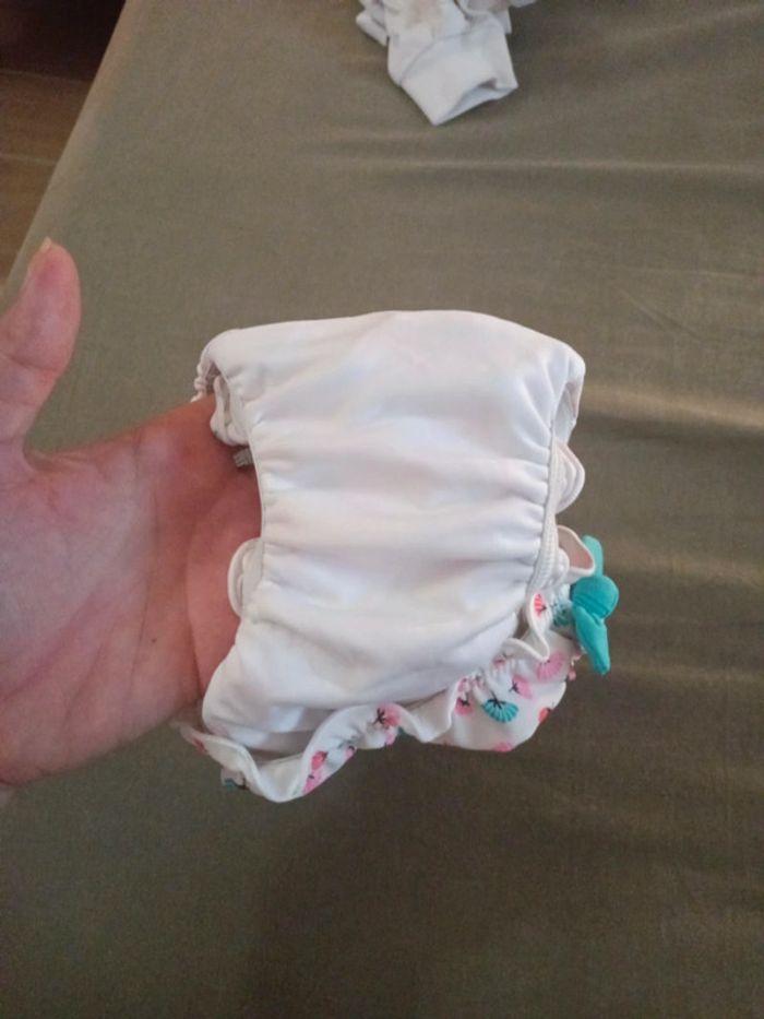 Maillot de bain bébé fille 9 mois blanc rosé et bleu - photo numéro 4