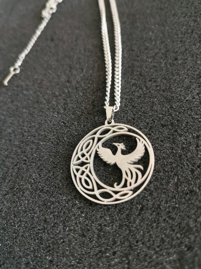 Collier et pendentif spirituel le Phoenix et nœuds celtiques - photo numéro 2