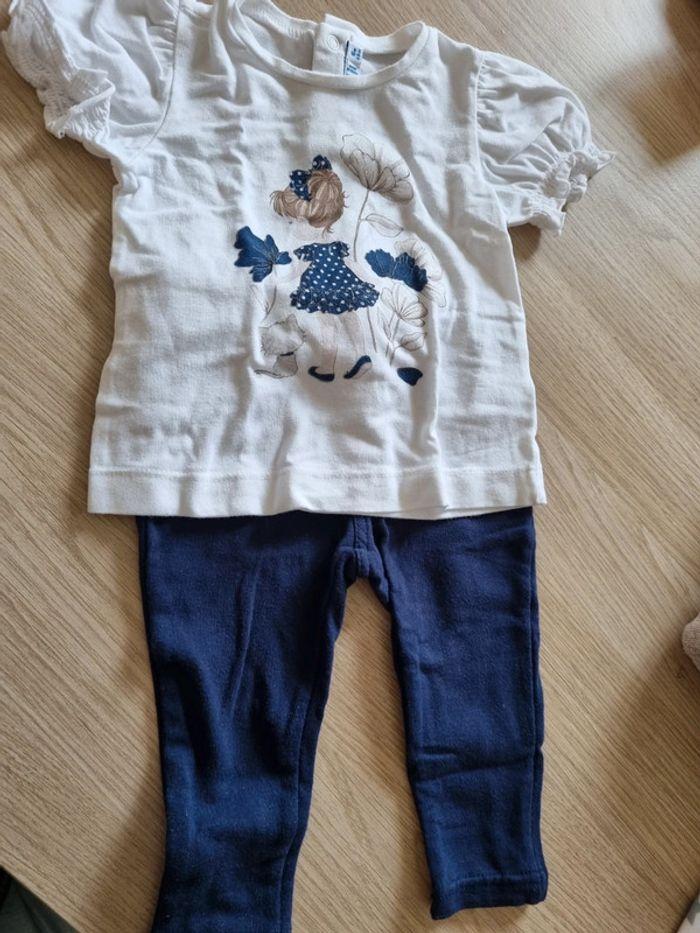 Ensemble 6m Mayoral t-shirt pantalon bleu - photo numéro 1