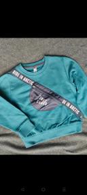 Sweat NPO kid 4 ans bleu canard poche