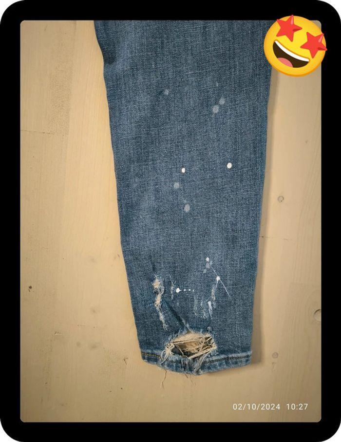 Jeans  vintage slim  bleu  look destroy gap taille 40 (30,) - photo numéro 5