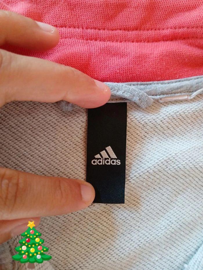 Gilet adidas gris et rose zippé 38 M - photo numéro 3