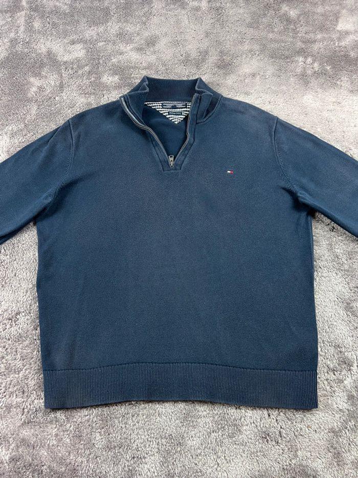 👕 Sweat quart Zip Tommy Hilfiger avec logo brodé Bleu Marine Taille XL 👕 - photo numéro 7