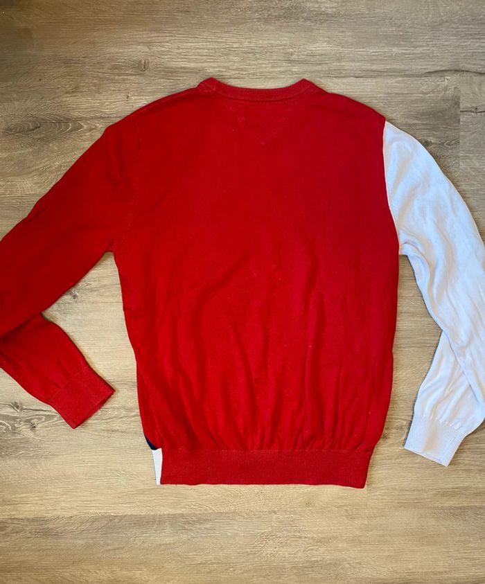 Pull col rond Tommy Hilfiger rouge, blanc, bleu taille S - photo numéro 3