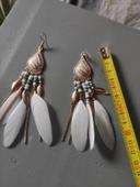 Boucles d'oreilles longues plumes bohemes