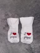 Chaussette blanche bébé j'aime papa