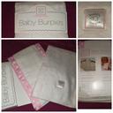 2 langes SwaddleDesigns Baby Burpies blanc et rose pastel