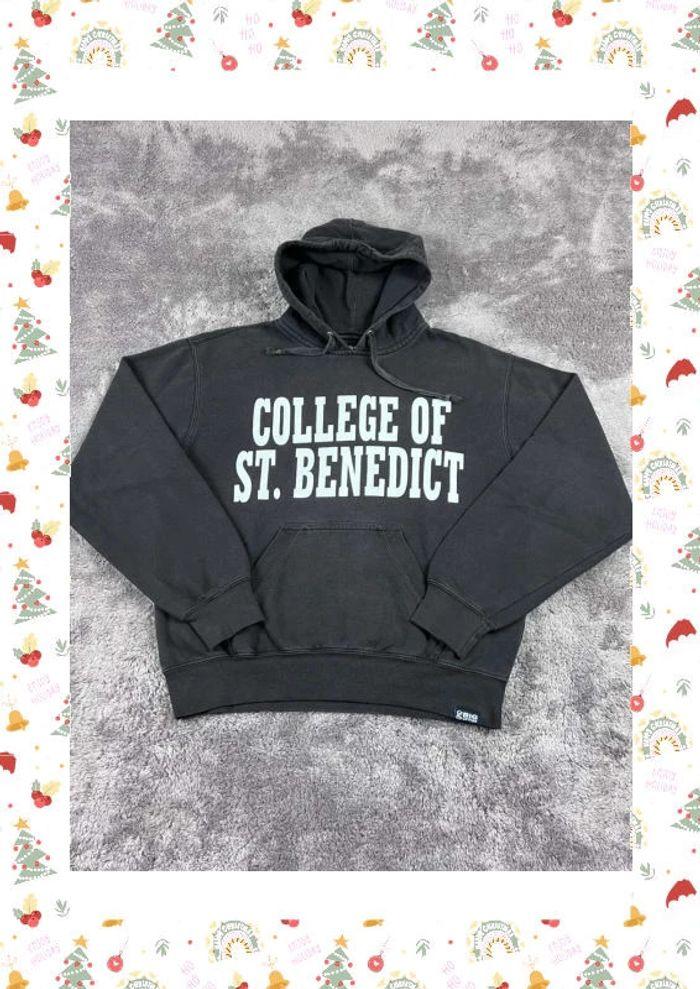 👕 Sweat à capuche Veste University Rare Vintage y2k 90s 2000s College Of St Benedict Noir Taille S 👕 - photo numéro 1