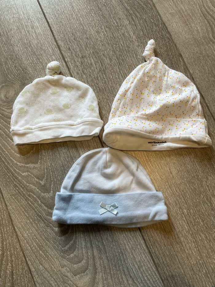 Lot 3 bonnets naissance