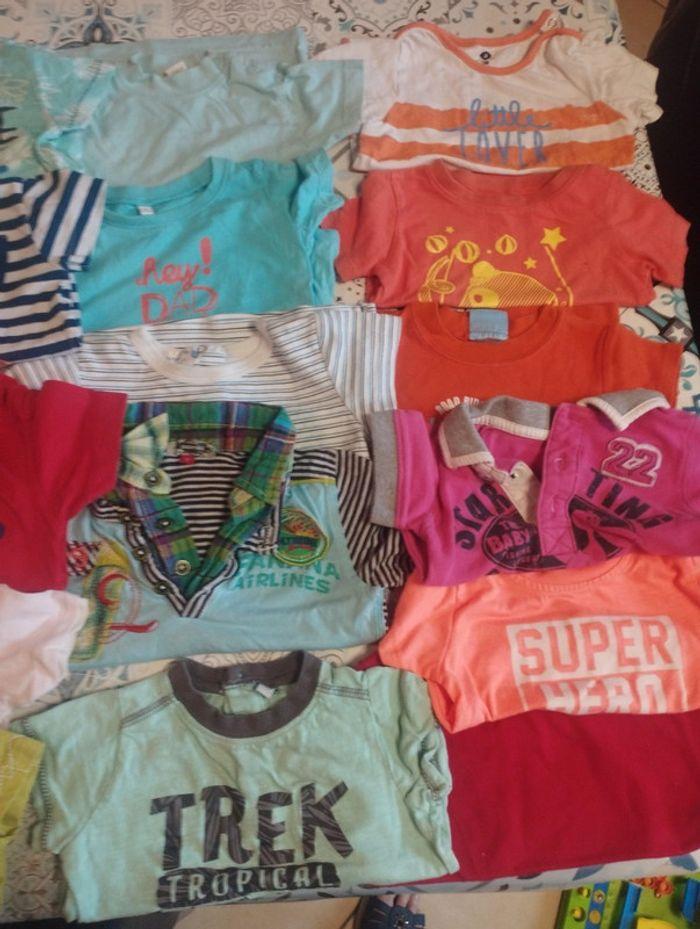 Lot de 16 t-shirt manches courtes 12 mois tbe - photo numéro 4