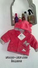 Manteau rose polaire capuche Minnie mouse Disney Disneyland 1mois