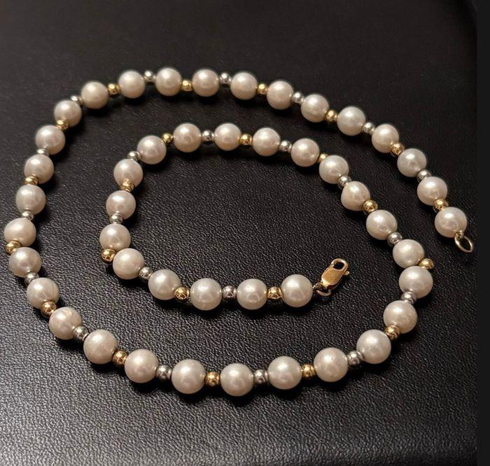 Collier perles or 18 carats - photo numéro 1