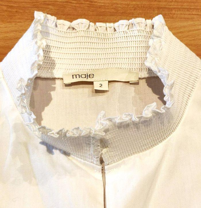 Blouse smocks blanche, ref.Libou, Maje, t.38, neuve - photo numéro 5