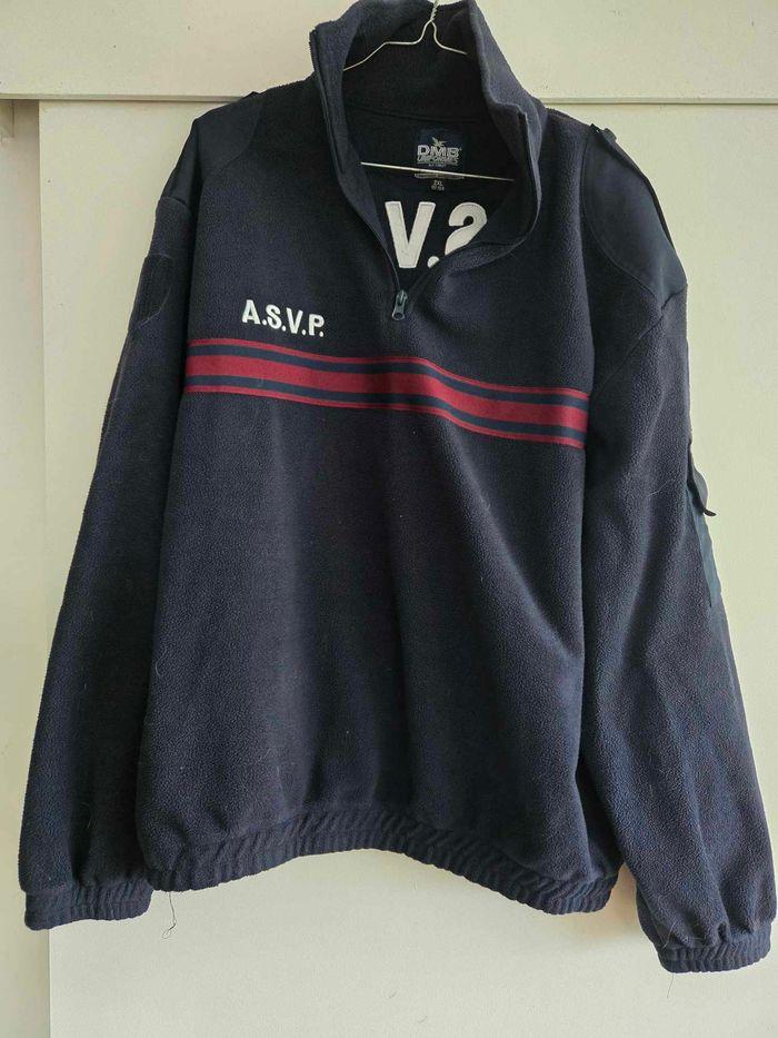 Pull polaire ASVP bande bordeaux taille 2xl - photo numéro 3