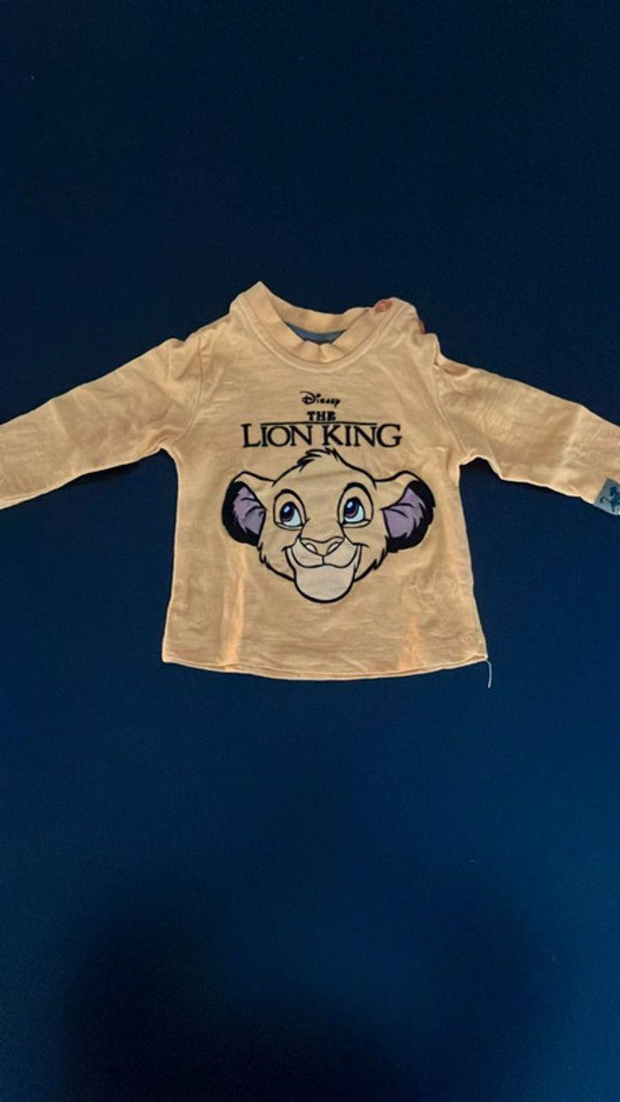 2 T-shirts manches longues garçon Roi Lion Disney 62 cm - photo numéro 2