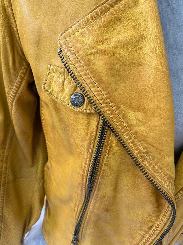 Veste blouson cuir moutarde Oakwood Taille L comme neuf - photo numéro 3