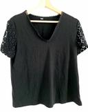 tee shirt noir '' dentelle '' Shein