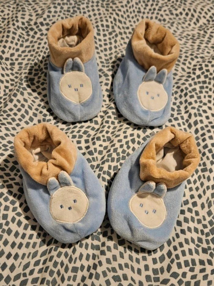 Lot de 2 paires de chaussons bébé - photo numéro 1