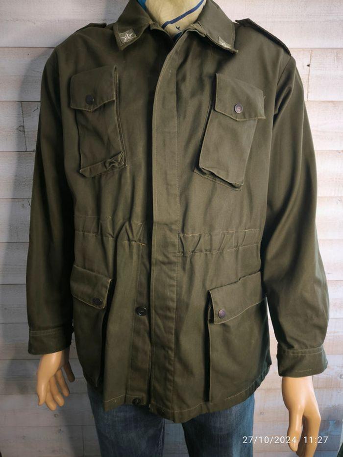 Veste militaire italienne vintage vert kaki taille xxl - photo numéro 3