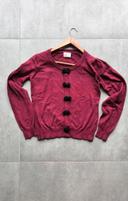 Pull fin bordeaux avec noeuds noir Banned taille M