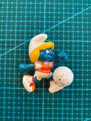 Figurine Schtroumpf Smurfs - Schtroumpfette football - Peyo 1980 retro toys