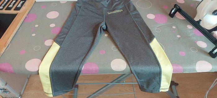 Joli legging sport femme corsaire 3/4 Crivit S gris/anis neuf - photo numéro 5