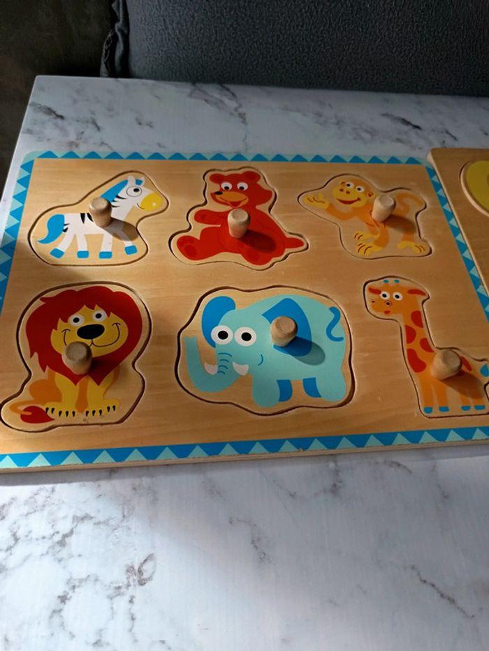 Lot de 6 puzzles en bois animaux chiffres - photo numéro 6