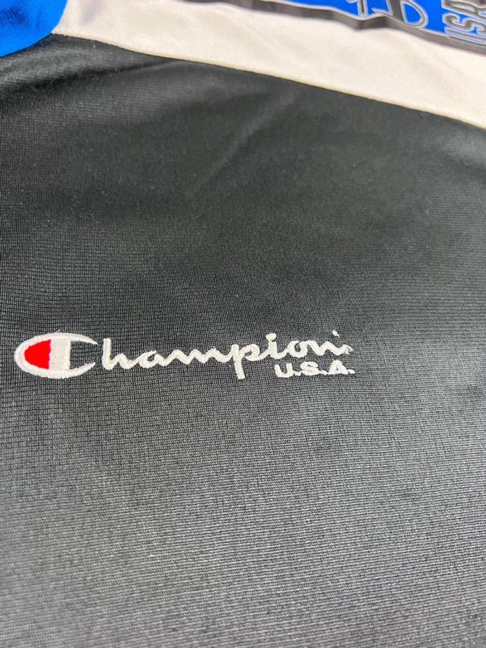 👕 Veste de Sport Champion USA Rare Vintage 90’s 00’ logo brodé Noir - Bleu Marine Taille M 👕 - photo numéro 7