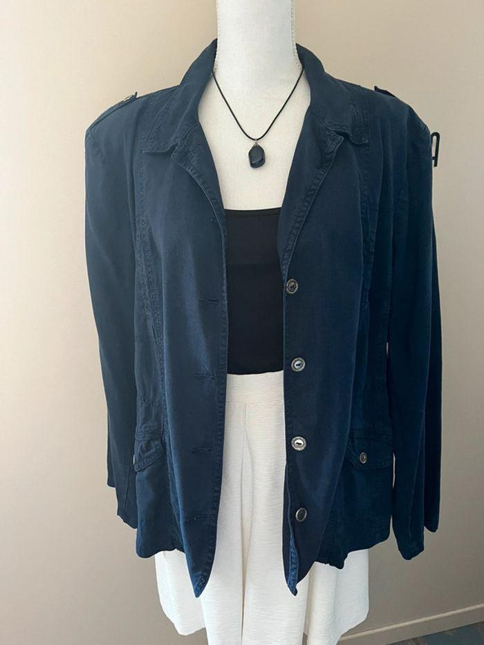 Veste blazer en lin bleu marine Scottage 46/48 - photo numéro 2