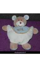 doudou ours ajena blanc bleu beige