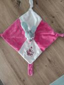 Doudou plat Rodadou lapin rose