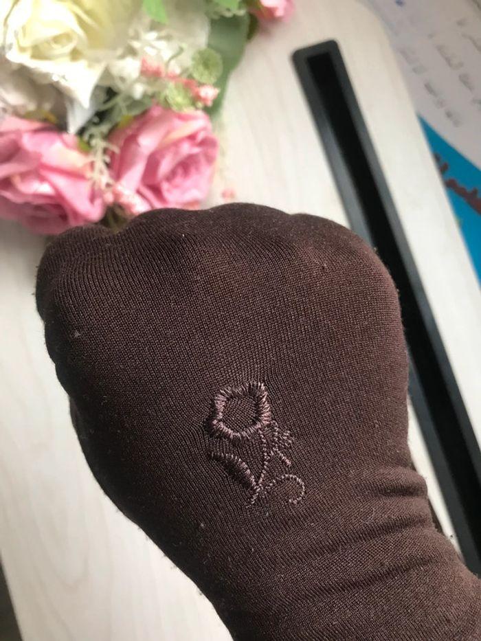 Gants chauds fourrés marron à fleurs brodées 🌸 - photo numéro 7