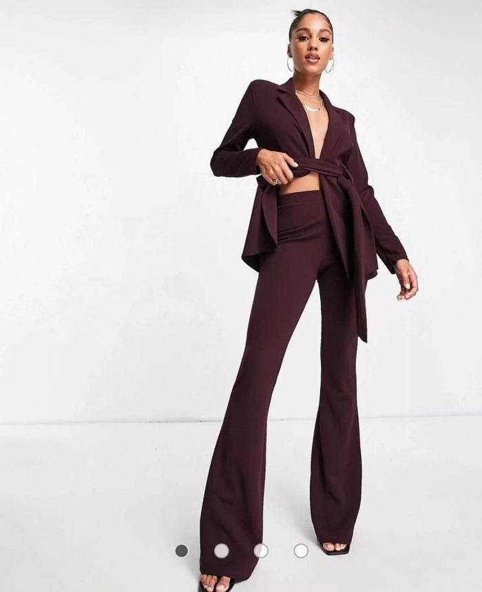 Pantalon taille haute lie de vin H&M taille XS - photo numéro 6