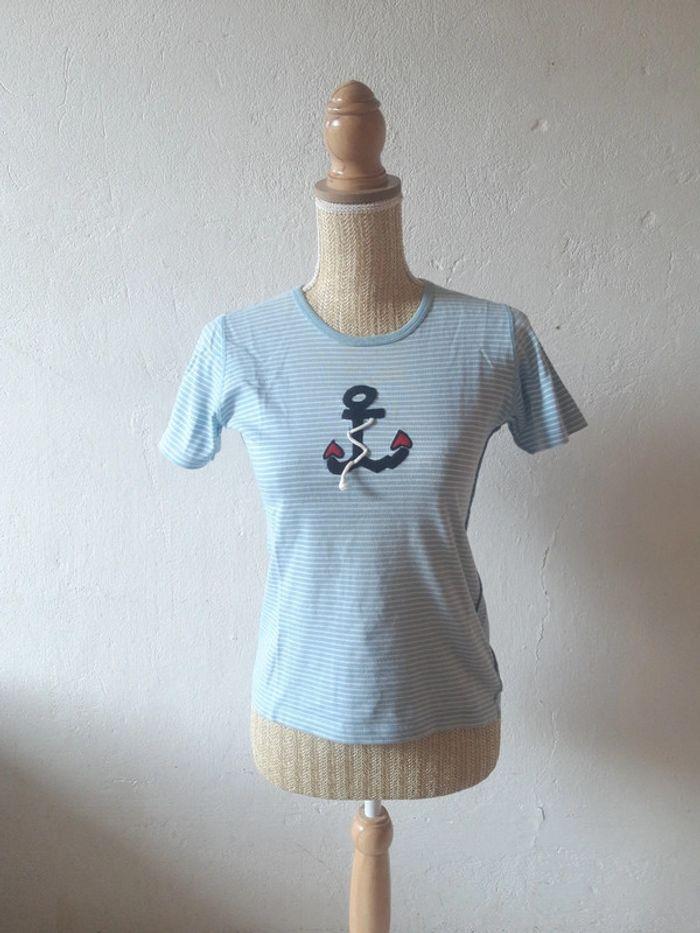 Tee-shirt marinière de marque Sonia Rykiel taille 14 ans - photo numéro 1