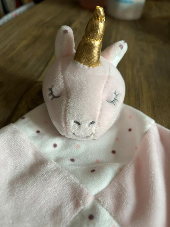 Doudou plat tête de licorne - photo numéro 2