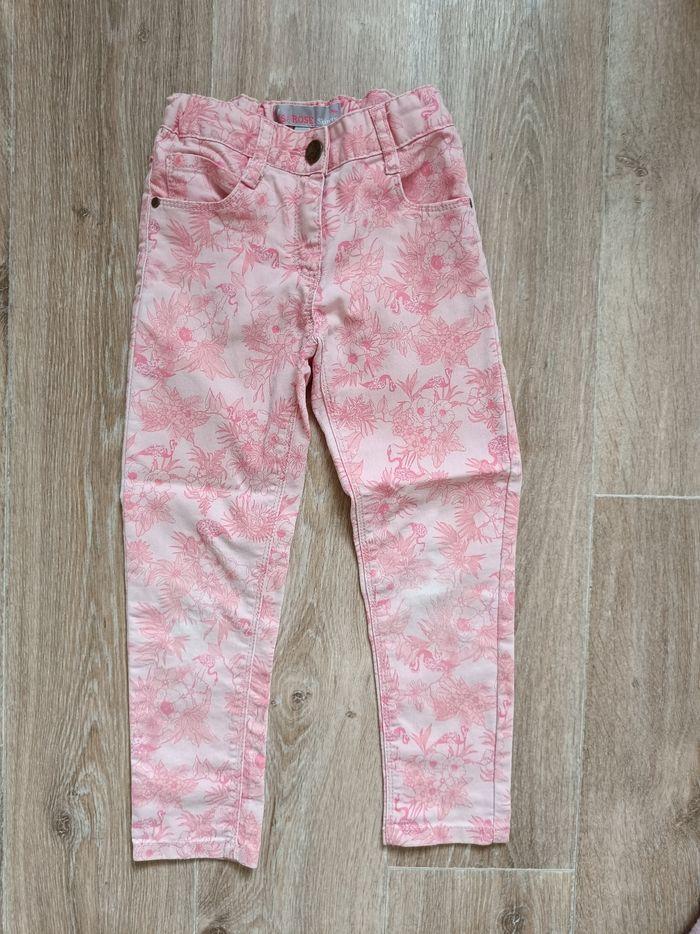 Pantalon fleurs roses - photo numéro 1