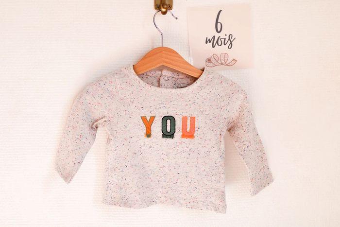 T-shirt manches longues gris, TQF Baby, 6 mois - photo numéro 1