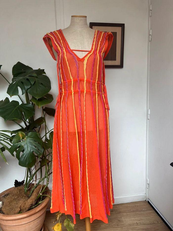 Robe de plage d’été, Missoni luxe taille 40 transparent orange et jaune - photo numéro 7