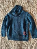 Pull en laine bleu creeks taille 18 mois