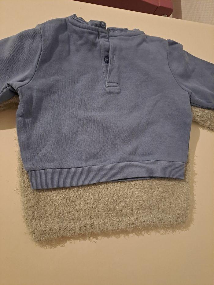 Deux Pull gris et bleu fille 12mois - photo numéro 6