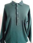 Pull vintage col polo, vert