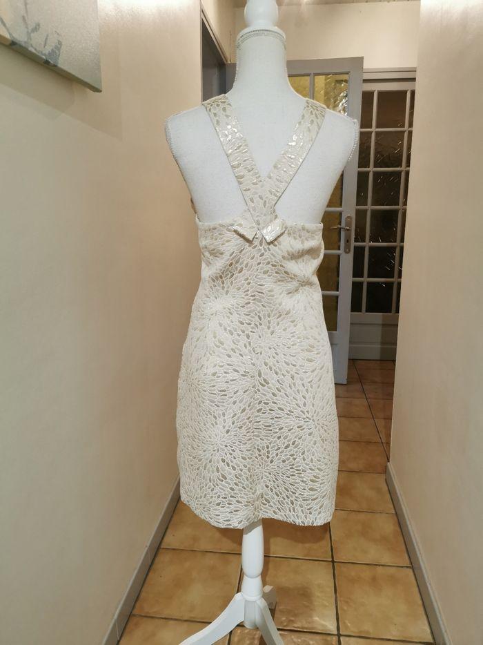 Robe de soirée neuve naf naf taille 40 blanc cassé et dorée - photo numéro 6