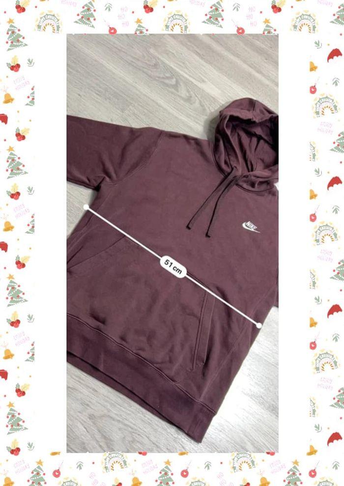 👕 Sweat à capuche Nike logo brodé Marron Taille S 👕 - photo numéro 4