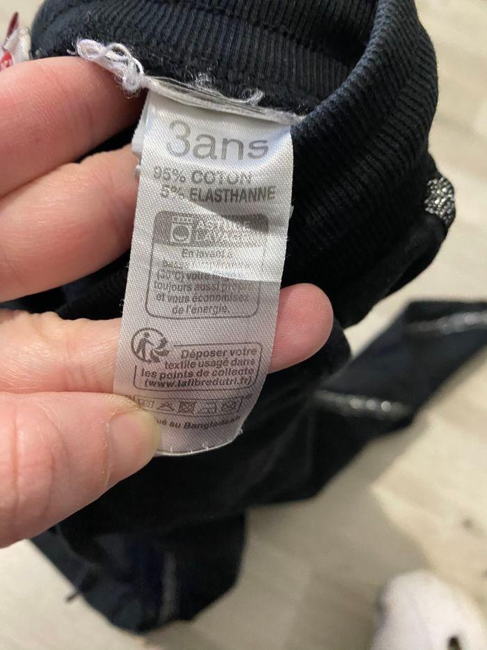 Pantalon jogging noir bande argenté u essentiel 3 ans - photo numéro 4