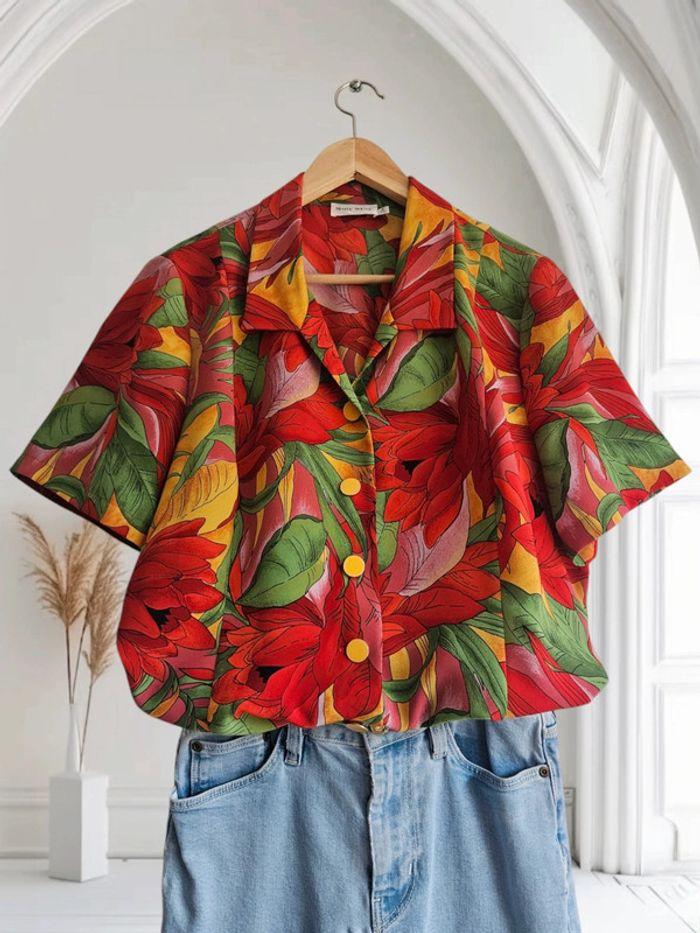 Chemise à fleurs Vintage / Rétro 80s 90s - photo numéro 1