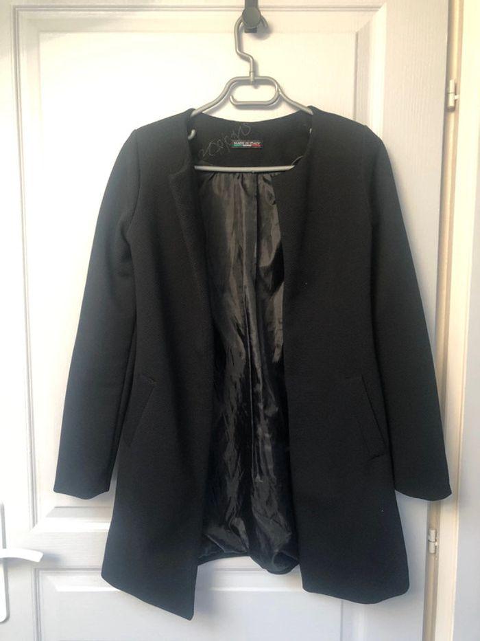 Blazer femme long noir gauffré taille s neuf - photo numéro 1