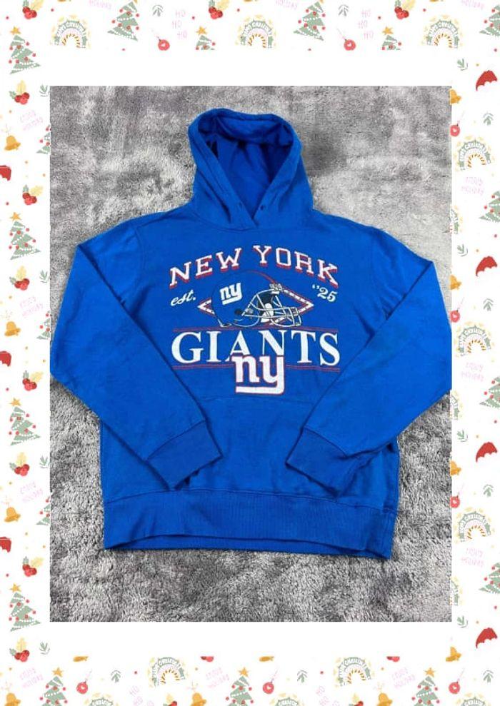 👕 Sweat à capuche Veste University Rare Vintage y2k 90s 2000s New York Giants bleu Taille S 👕 - photo numéro 1