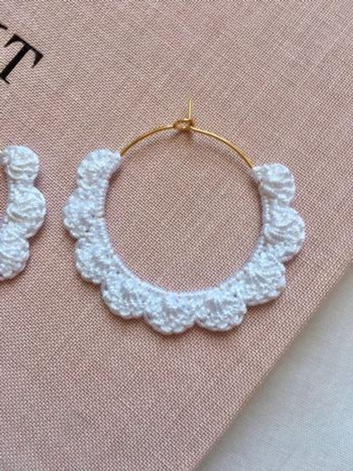 Boucles d’oreilles créoles crochet - photo numéro 4